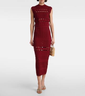 Cut-out knitted midi skirt | Elie Saab