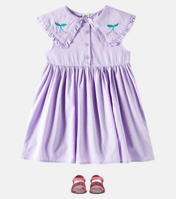 Cherry pleated cotton dress | Jellymallow
