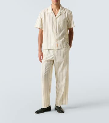 Celery striped cotton pajama pants | Bode