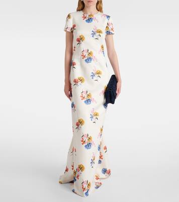 Robe longue Fosette à fleurs  | Emilia Wickstead