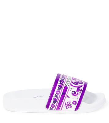 Majolica leather slides | Dolce&Gabbana Kids