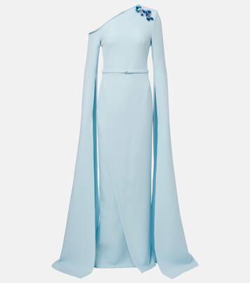 Abito lungo Rinna in crêpe con decorazioni | Safiyaa