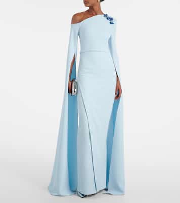 Abito lungo Rinna in crêpe con decorazioni | Safiyaa