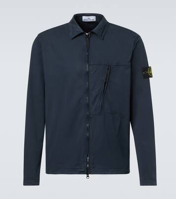 Cotton-blend twill zip-up overshirt | Stone Island