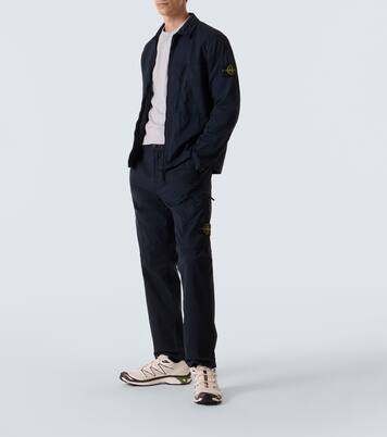 Cotton-blend twill zip-up overshirt | Stone Island