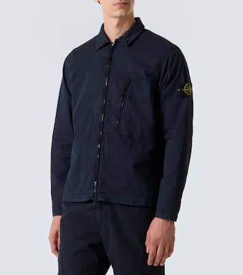 Cotton-blend twill zip-up overshirt | Stone Island