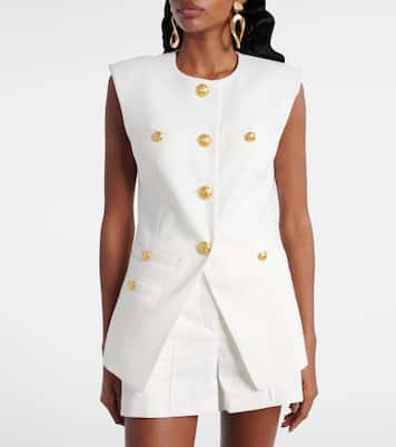 Tamara linen-blend vest | Veronica Beard