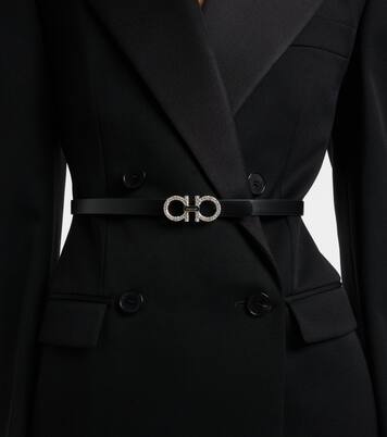 Gancini metallic leather belt | Ferragamo