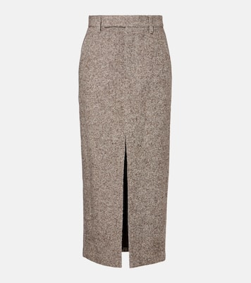 Wool and silk-blend midi skirt | Brunello Cucinelli