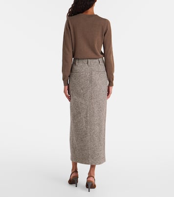 Wool and silk-blend midi skirt | Brunello Cucinelli