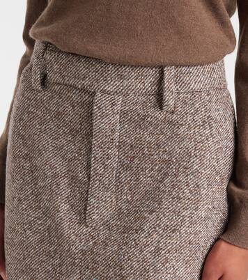 Wool and silk-blend midi skirt | Brunello Cucinelli