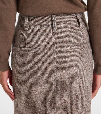 Wool and silk-blend midi skirt | Brunello Cucinelli