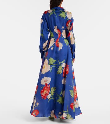 Robe longue Josephine en soie à fleurs | Leo Lin
