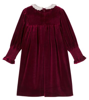 Lory crochet shirred velvet dress | C'era Una Volta