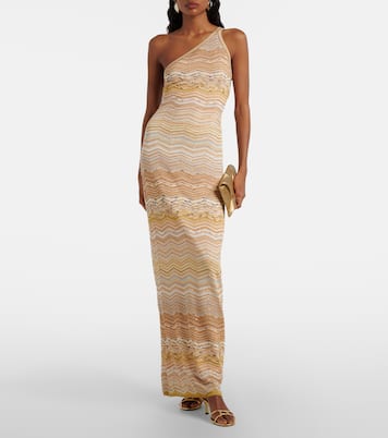 Zigzag lamé maxi dress | Missoni