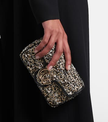 Bolso al hombro GG Marmont Mini de tweed | Gucci