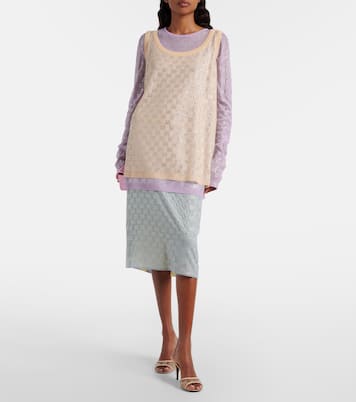 GG embellished silk-blend midi skirt | Gucci