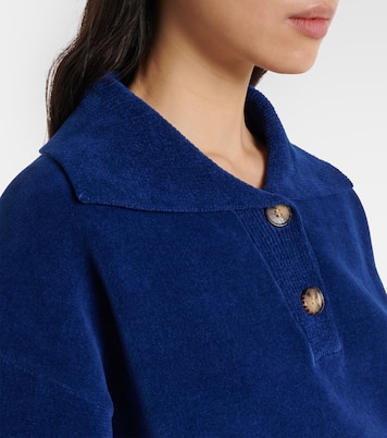 Cropped cotton-blend velvet sweatshirt | Victoria Beckham