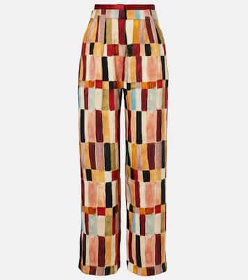 x LRNCE– Pantalon palazzo Marjorelle imprimé en lin et soie | Alémais