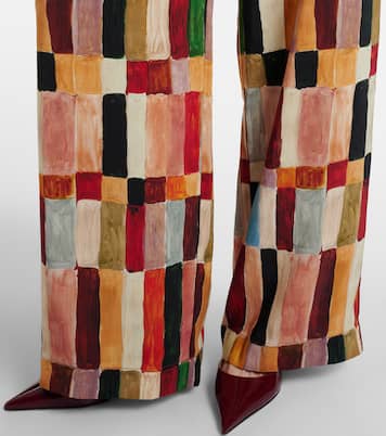 x LRNCE– Pantalon palazzo Marjorelle imprimé en lin et soie | Alémais