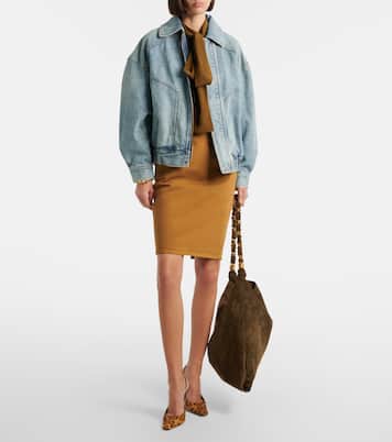 Schultertasche Amalia aus Veloursleder | Saint Laurent