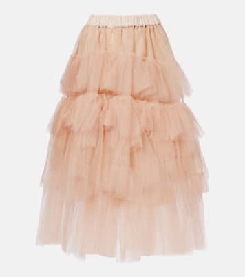 Ruffled tulle midi skirt | Simone Rocha