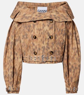 Printed cotton-blend jacket | Ganni