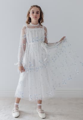 Floral embroidered tulle dress | Petite Amalie  
