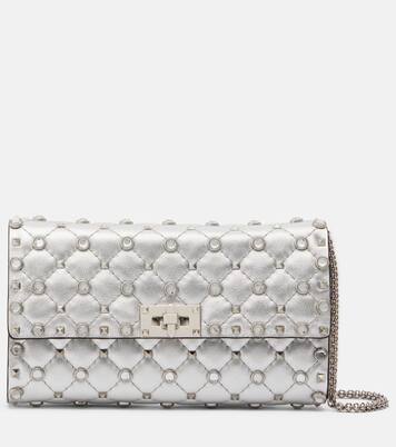 Rockstud Spike metallic leather shoulder bag | Valentino Garavani