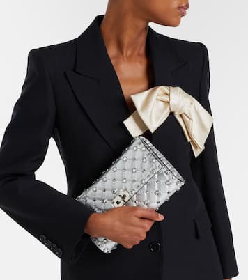 Rockstud Spike metallic leather shoulder bag | Valentino Garavani