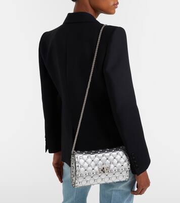 Rockstud Spike metallic leather shoulder bag | Valentino Garavani