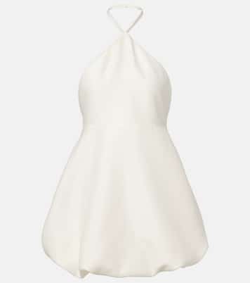Halterneck peplum wool and silk minidress | Balenciaga