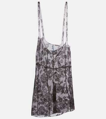 Floral lace cotton midi skirt | Prada