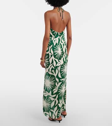 Robe longue Acasia à perles imprimée  | Cala de la Cruz