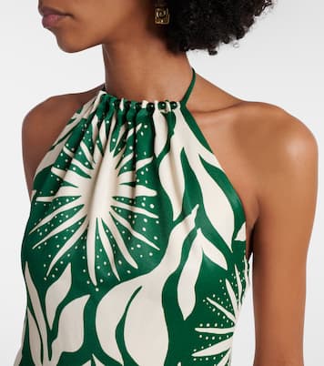 Robe longue Acasia à perles imprimée  | Cala de la Cruz