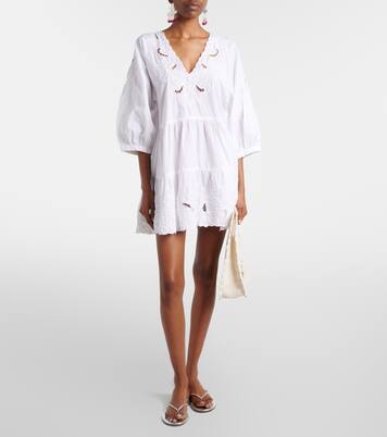 Embroidered cotton poplin minidress | Juliet Dunn