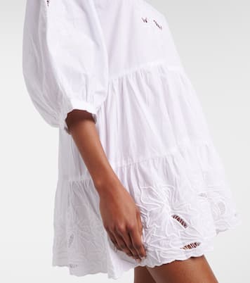 Embroidered cotton poplin minidress | Juliet Dunn
