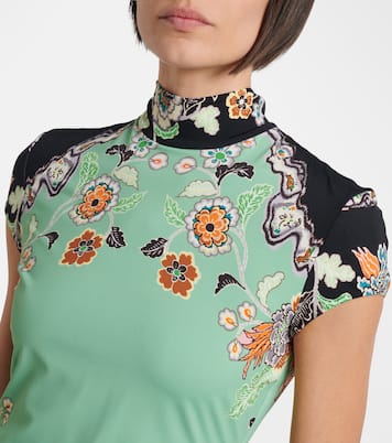 Floral gathered jersey minidress | Roberto Cavalli