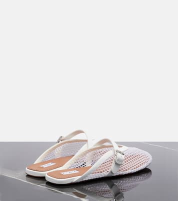 Fishnet leather-trimmed slip-on mules | Alaïa