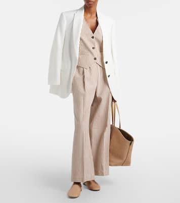 Striped cotton-blend vest | Brunello Cucinelli