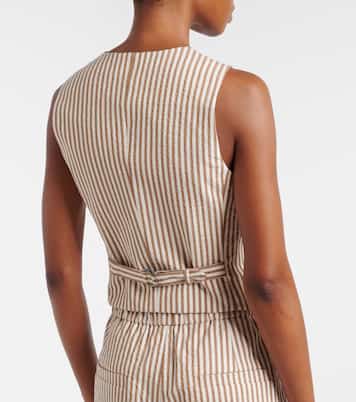 Striped cotton-blend vest | Brunello Cucinelli