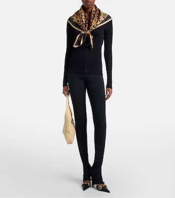 Leopard-print silk twill scarf | Gucci