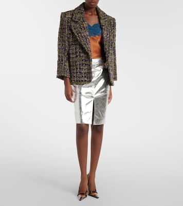 Metallic leather pencil skirt | Saint Laurent