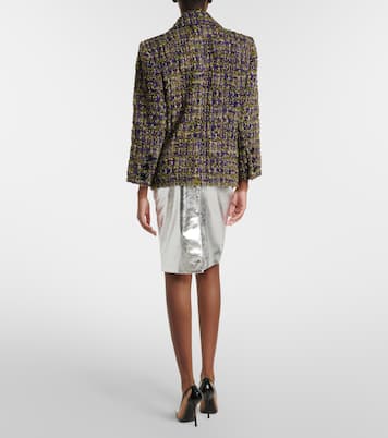 Metallic leather pencil skirt | Saint Laurent