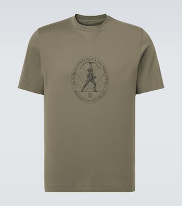 Bedrucktes T-Shirt aus Baumwolle | Brunello Cucinelli