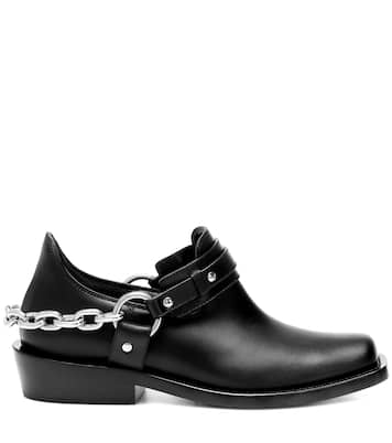 Moto leather ankle boots | Rabanne