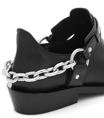 Moto leather ankle boots | Rabanne