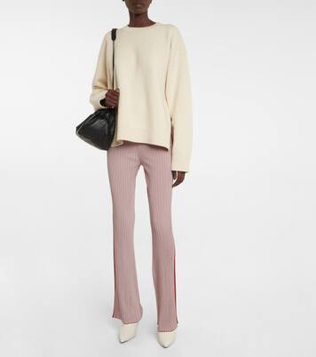 Ribbed-knit high-rise flared pants | Jil Sander