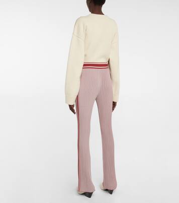 Ribbed-knit high-rise flared pants | Jil Sander