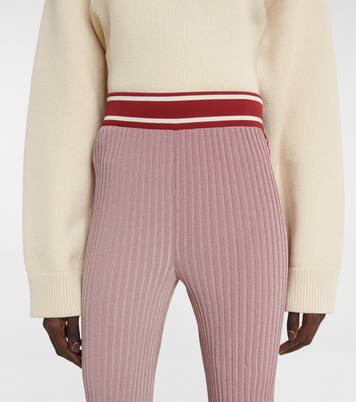 Ribbed-knit high-rise flared pants | Jil Sander